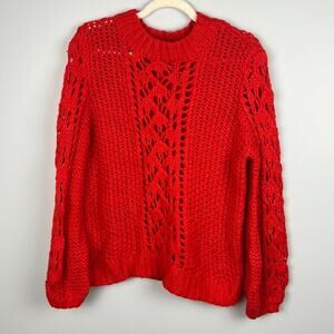 Lou & Gray large open knit crewneck sweater